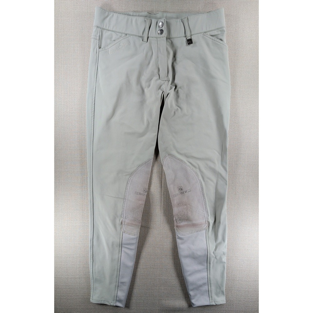 Romfh‎ Womens 28R Riding Breeches Gray Knee Patch Equestrian Horse Riding Pants